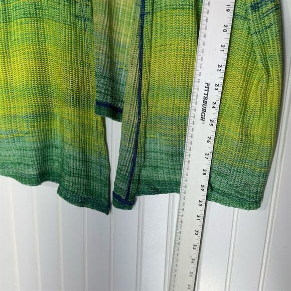 Catherines Petite 2XWP Open Cardigan Ombre Blue Green Knit Drape Sleeve Plus - Picture 5 of 7